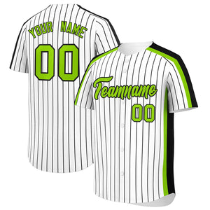 Custom White Black Pinstripe Personalized Side Two-tone Authentic Baseball Jersey