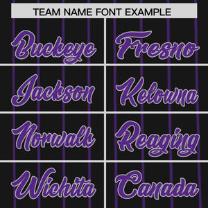 Custom Black Purple Pinstripe Personalized Side Two-tone Authentic Baseball Jersey