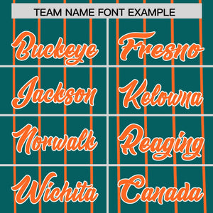 Custom Aqua Orange Pinstripe Personalized Side Two-tone Authentic Baseball Jersey