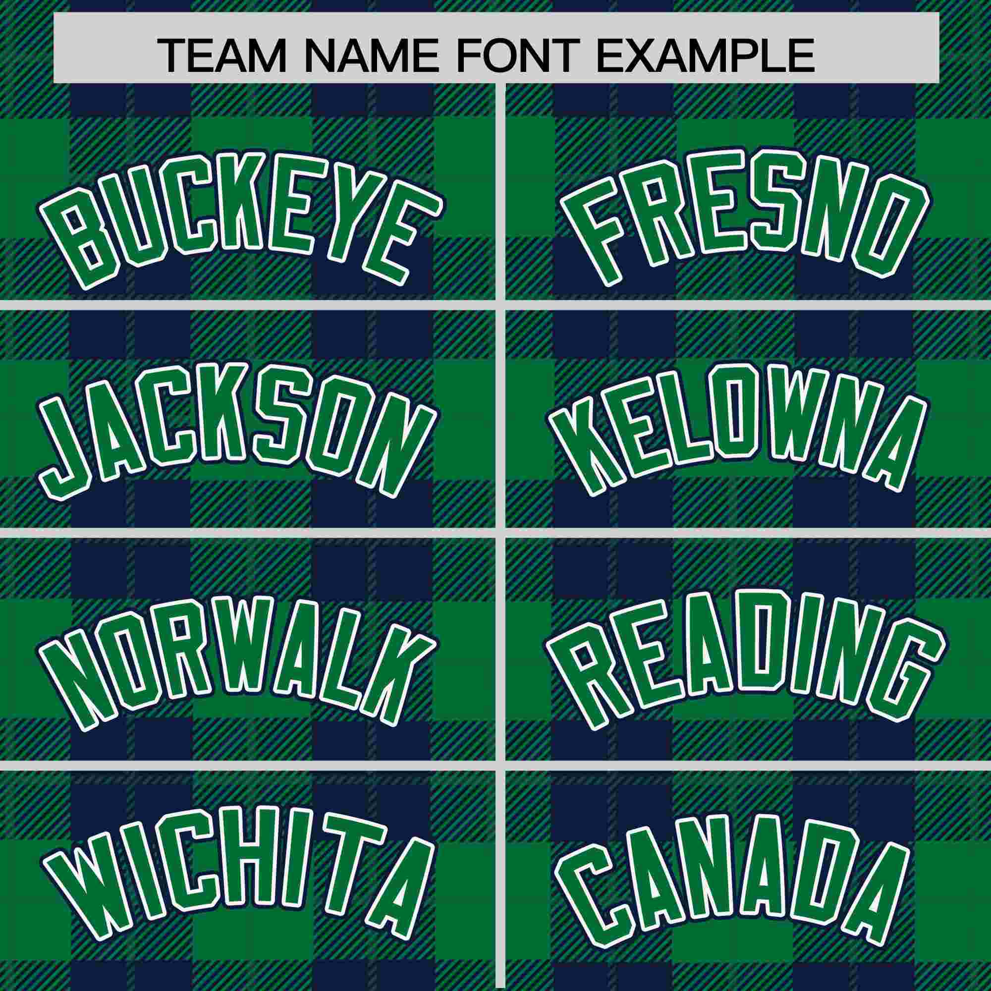 Custom Green Navy Personalized Plaid Design Authentic Baseball Jersey