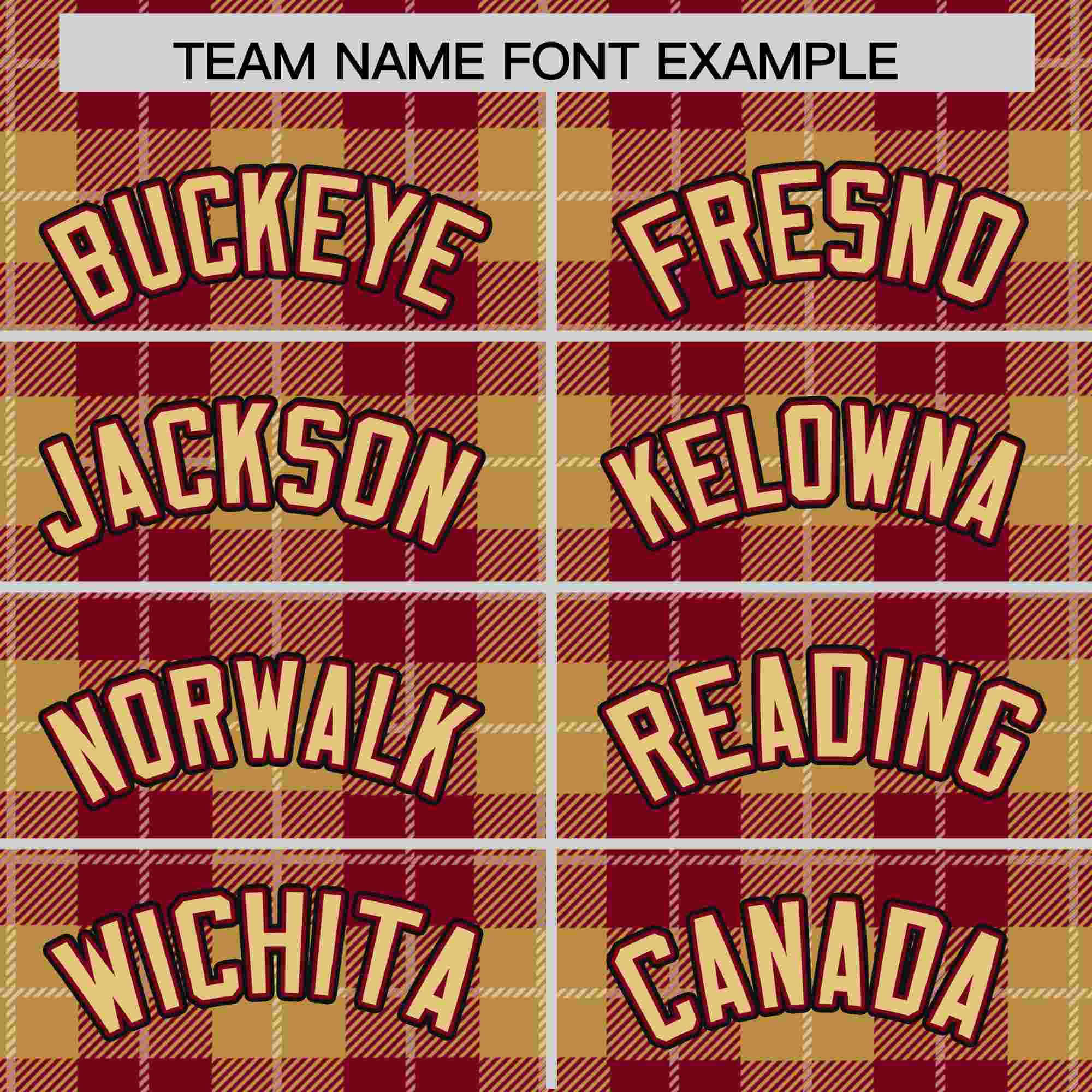 Custom Khaki Red Personalized Plaid Design Authentic Baseball Jersey