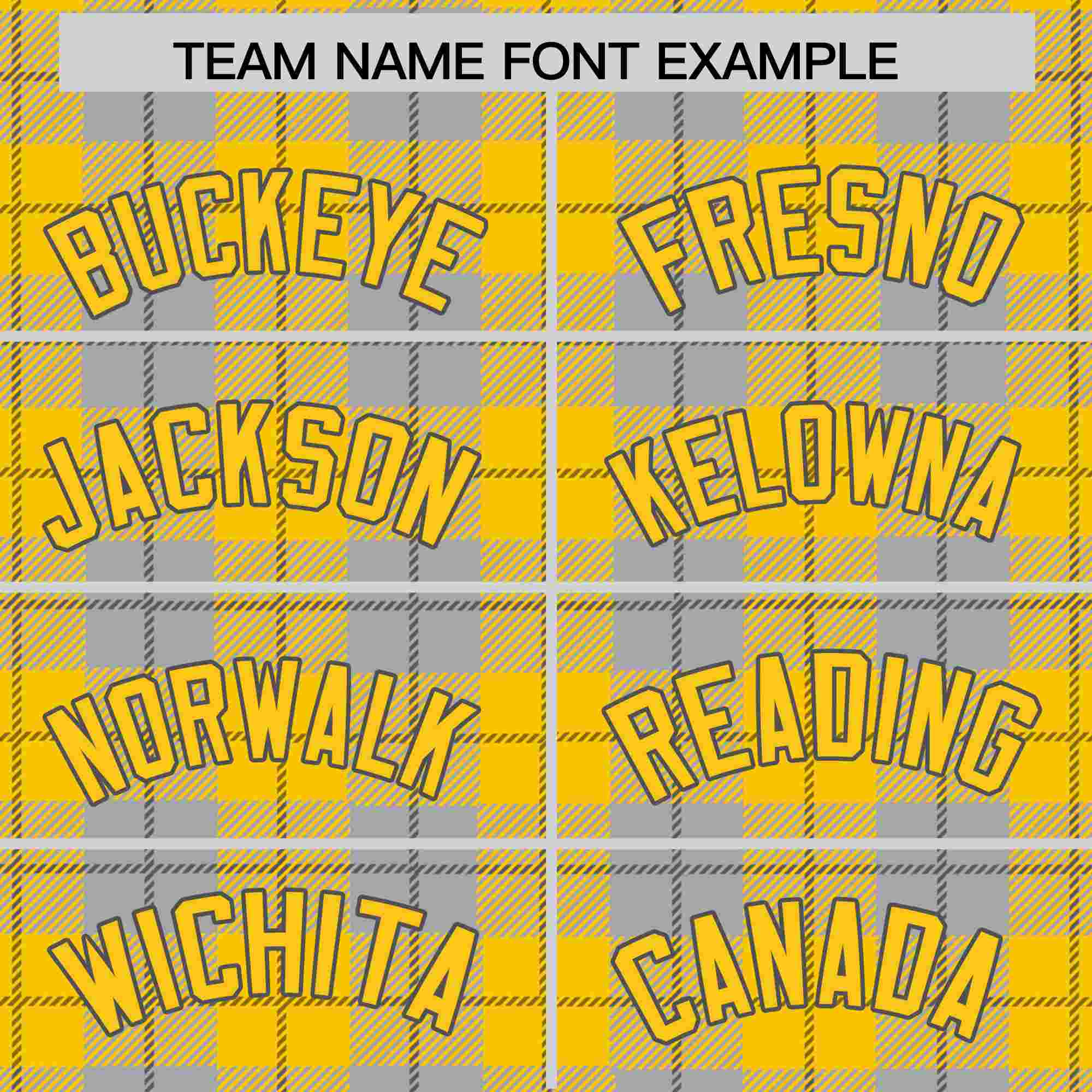 Custom Gold Gray Personalized Plaid Design Authentic Baseball Jersey