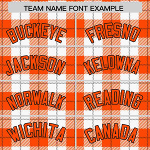 Custom Orange White Personalized Plaid Design Authentic Baseball Jersey