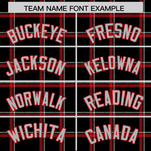 Custom Black Personalized Plaid Design Authentic Baseball Jersey