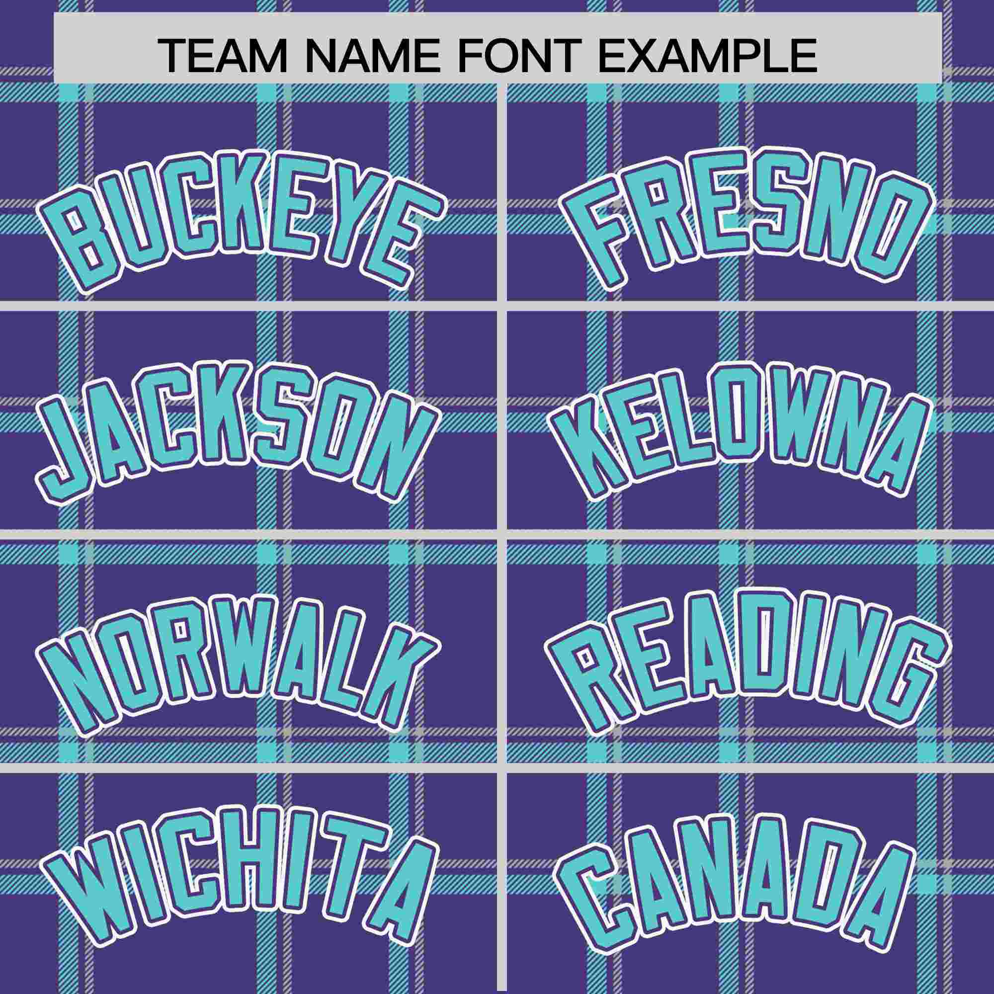 Custom Purple Personalized Plaid Design Authentic Baseball Jersey