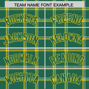 Custom Kelly Green Personalized Plaid Design Authentic Baseball Jersey