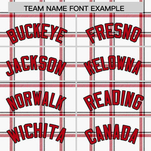 Custom White Personalized Plaid Design Authentic Baseball Jersey