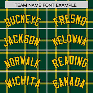 Custom Green Personalized Plaid Design Authentic Baseball Jersey