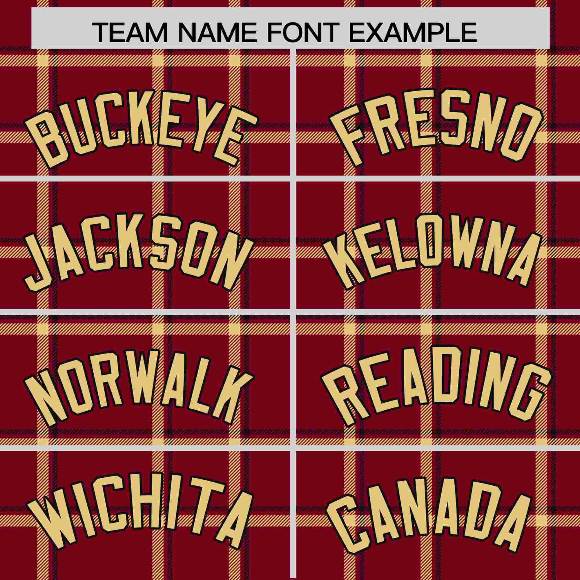 Custom Crimson Personalized Plaid Design Authentic Baseball Jersey