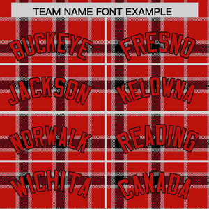 Custom Red Personalized Plaid Design Authentic Baseball Jersey