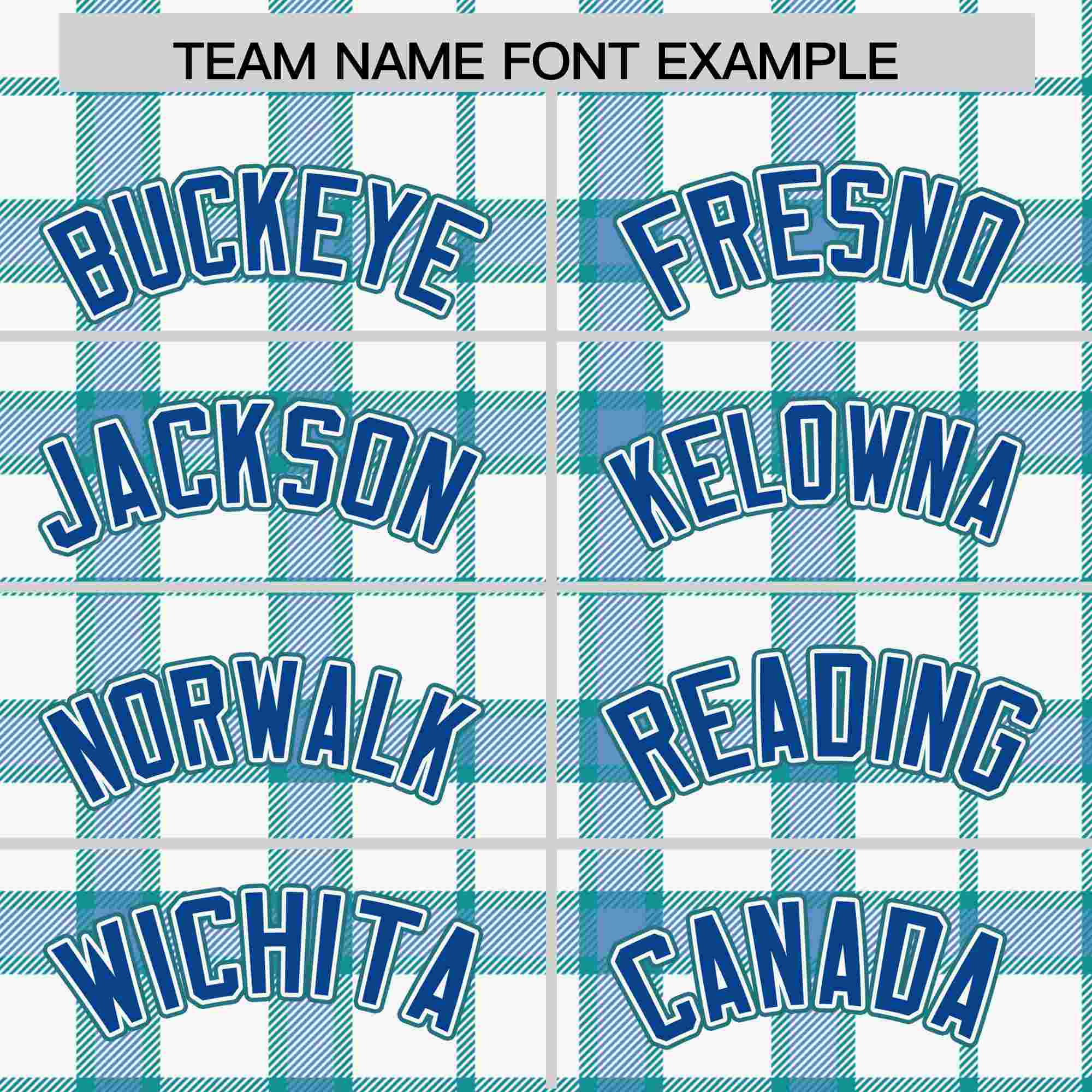 Custom White Aqua Personalized Plaid Design Authentic Baseball Jersey