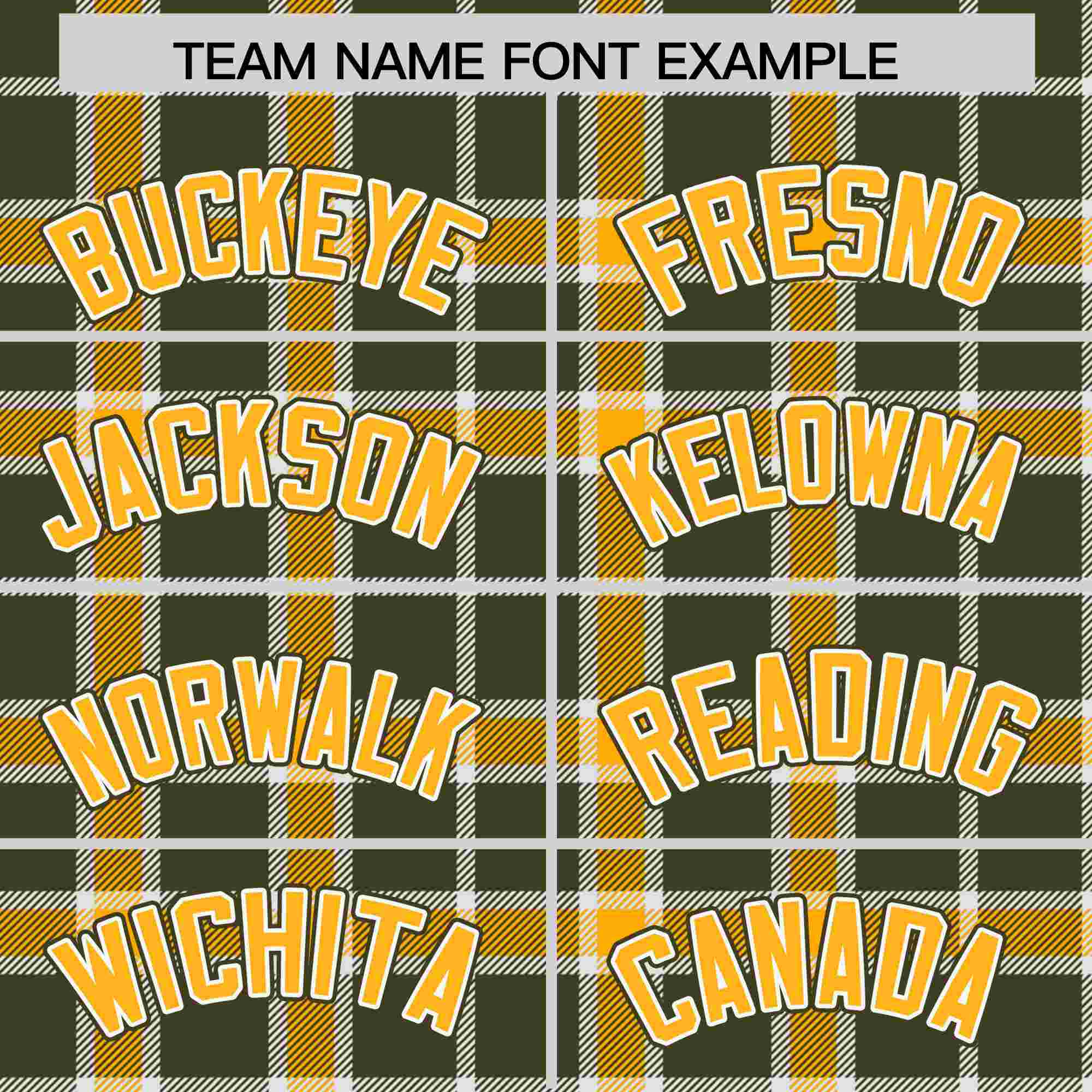 Custom Yellow Olive Personalized Plaid Design Authentic Baseball Jersey