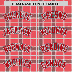 Custom Red Personalized Plaid Design Authentic Baseball Jersey