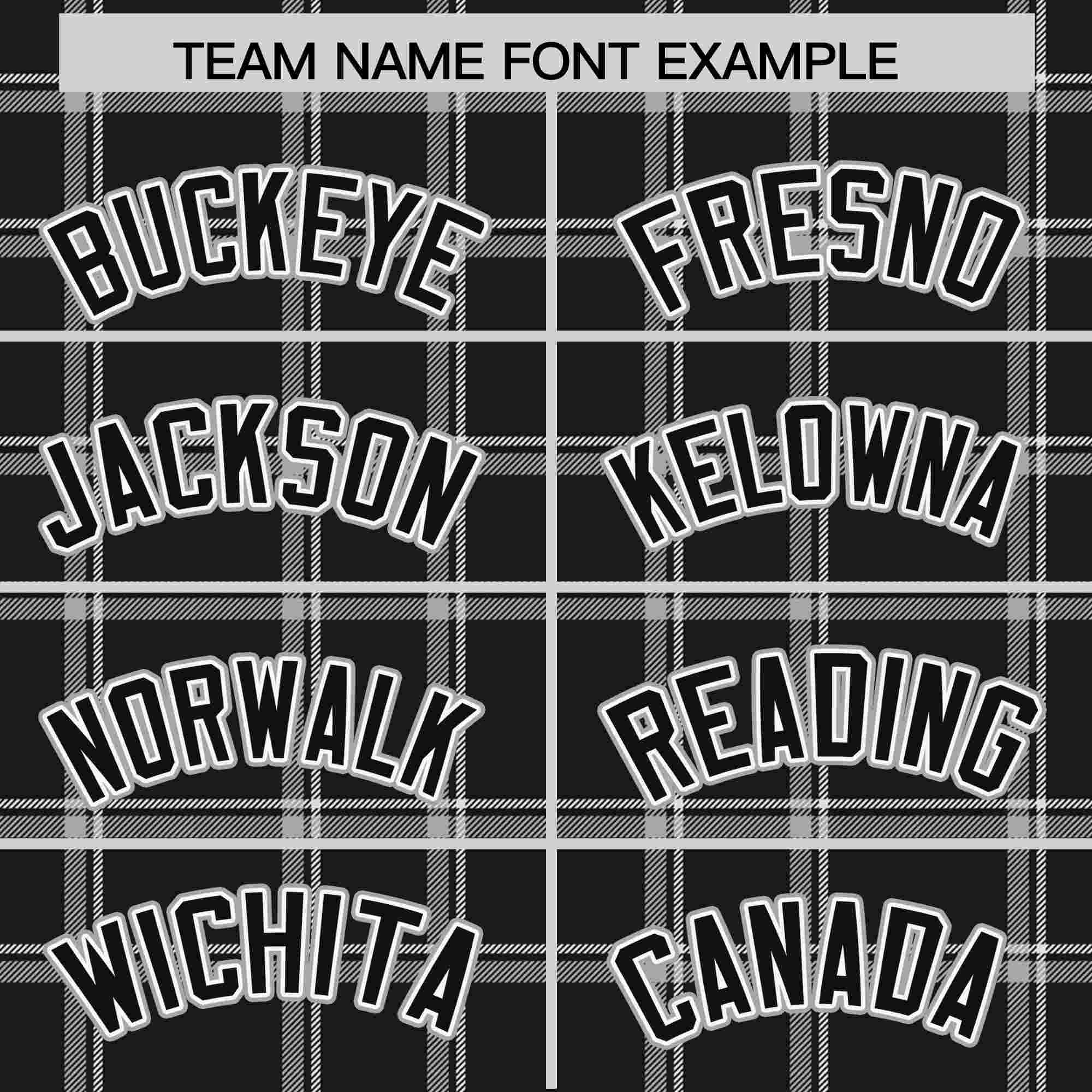 Custom Black Gray Personalized Plaid Design Authentic Baseball Jersey