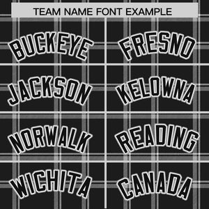 Custom Black Gray Personalized Plaid Design Authentic Baseball Jersey