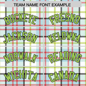 Custom Multi Color Personalized Plaid Design Authentic Baseball Jersey