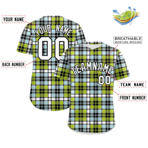 Custom Multi Color Personalized Plaid Design Authentic Baseball Jersey