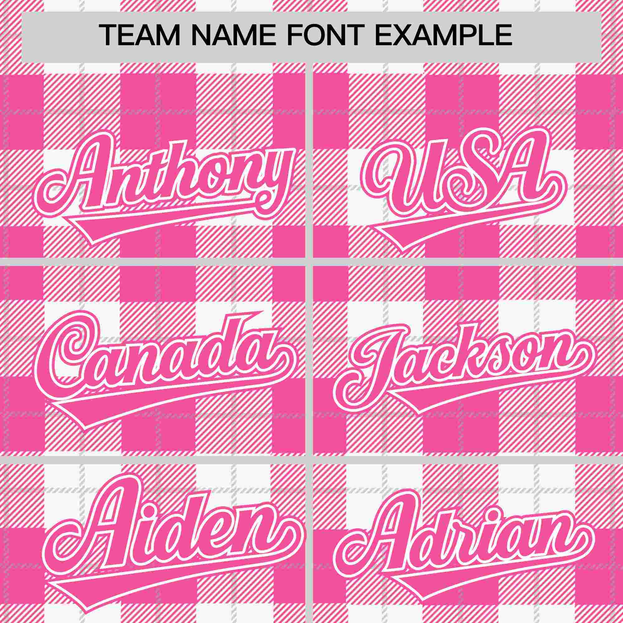 Custom Pink White Personalized Plaid Design Authentic Baseball Jersey