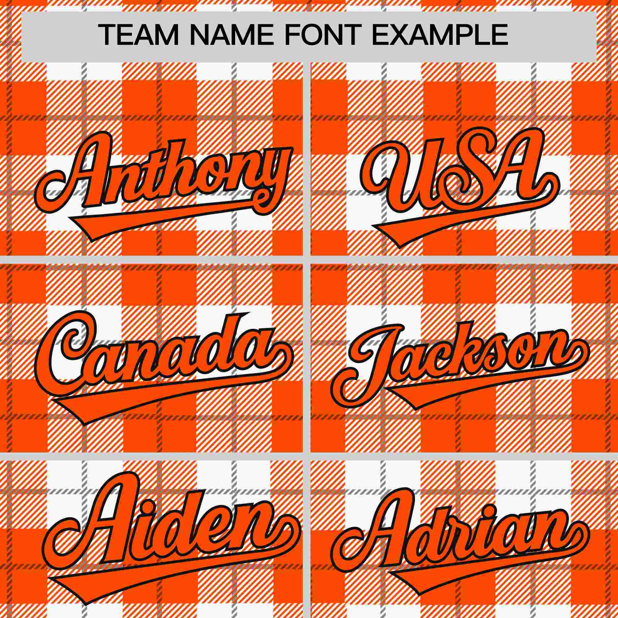 Custom Orange White Personalized Plaid Design Authentic Baseball Jersey