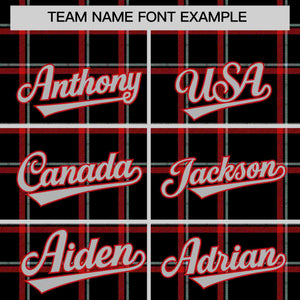 Custom Black Personalized Plaid Design Authentic Baseball Jersey