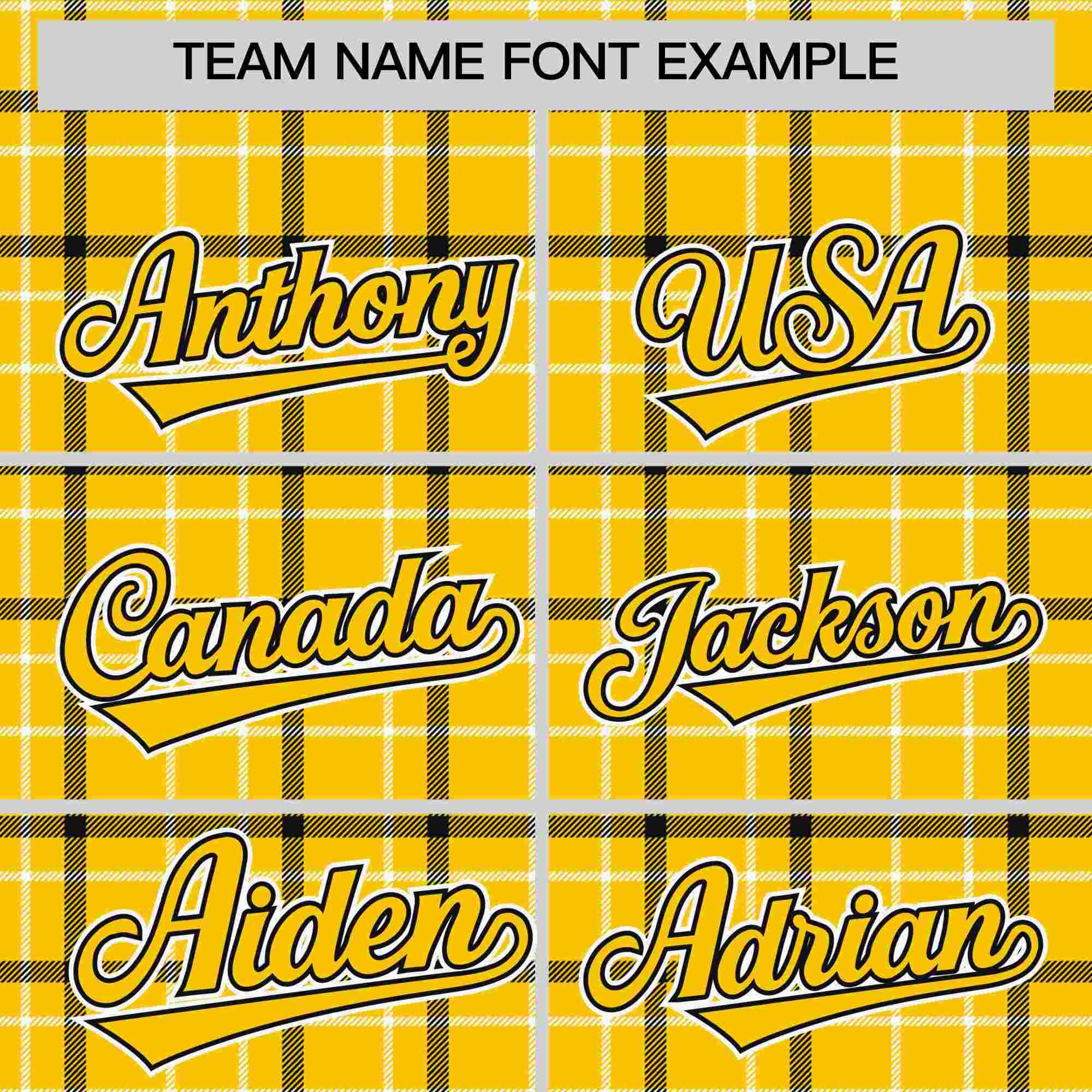 Custom Yellow Personalized Plaid Design Authentic Baseball Jersey