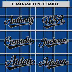 Custom Royal Personalized Plaid Design Authentic Baseball Jersey