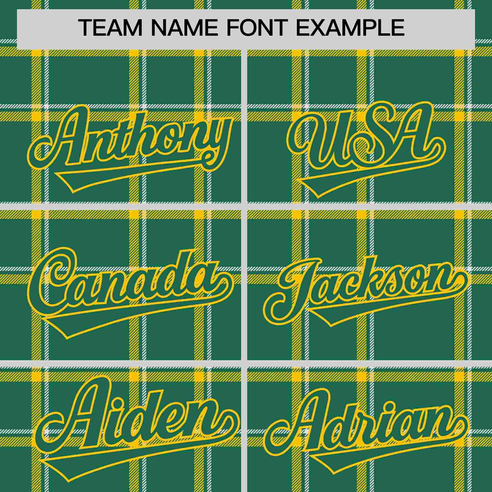 Custom Kelly Green Personalized Plaid Design Authentic Baseball Jersey