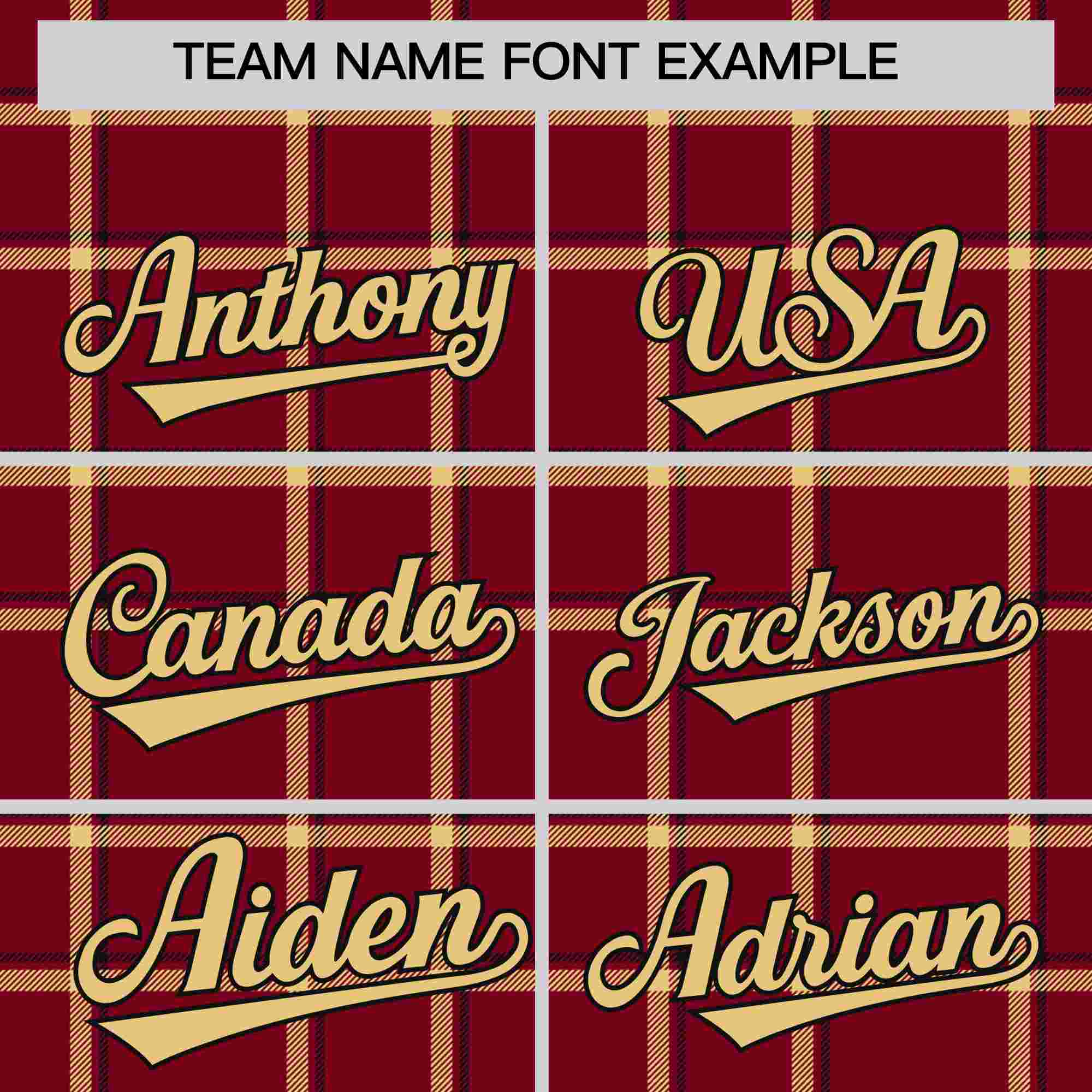 Custom Crimson Personalized Plaid Design Authentic Baseball Jersey