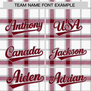 Custom White Personalized Plaid Design Authentic Baseball Jersey