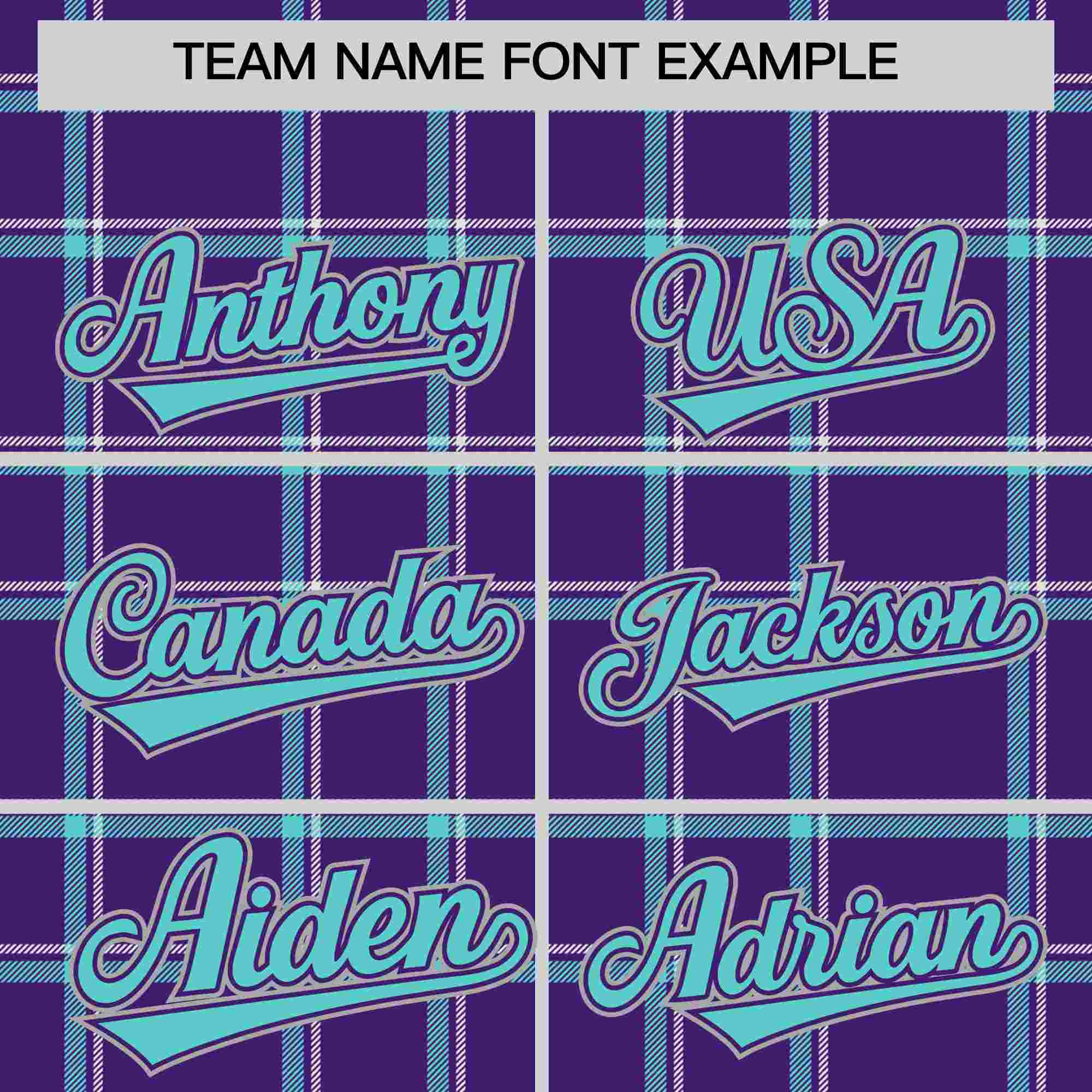 Custom Purple Personalized Plaid Design Authentic Baseball Jersey