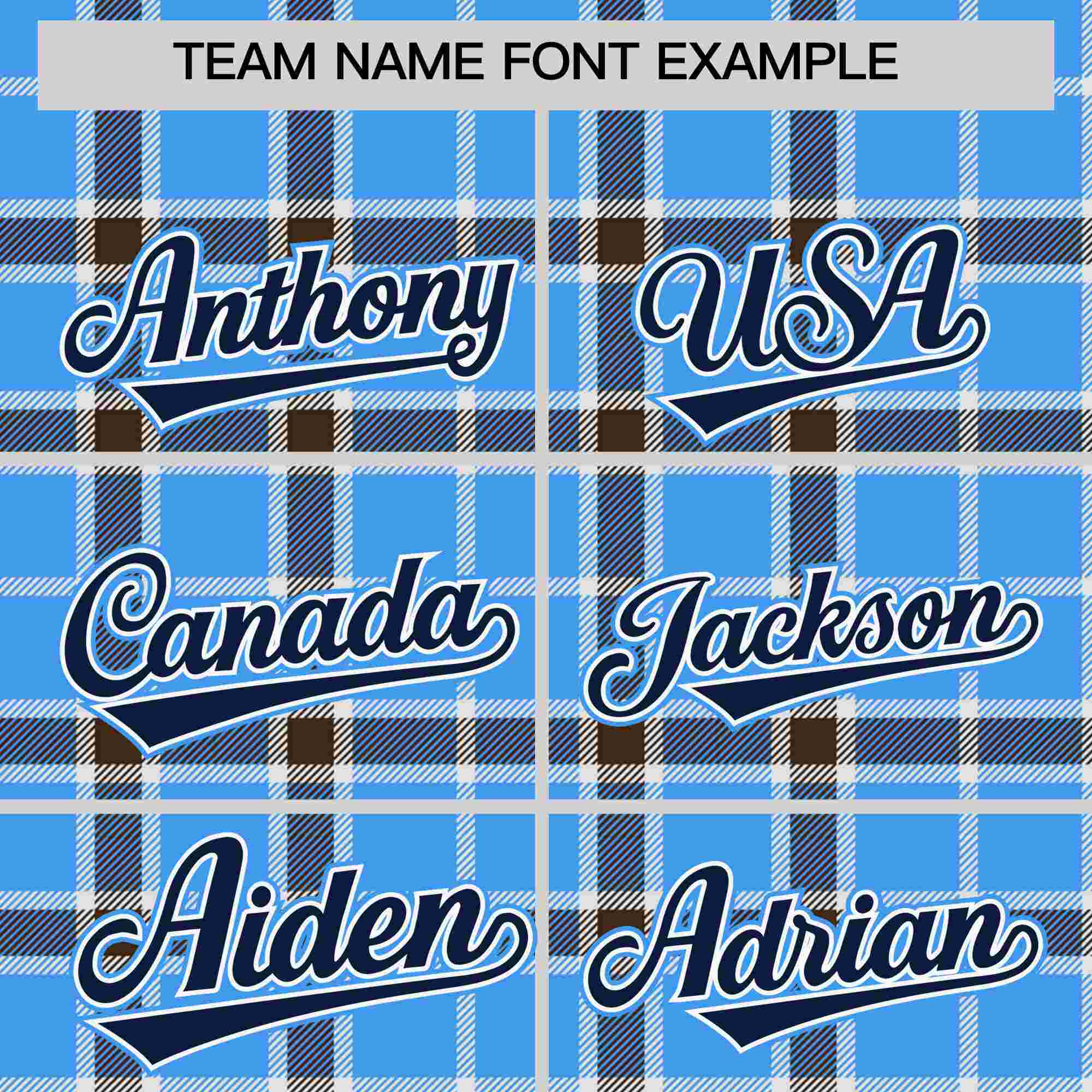 Custom Powder Blue Personalized Plaid Design Authentic Baseball Jersey