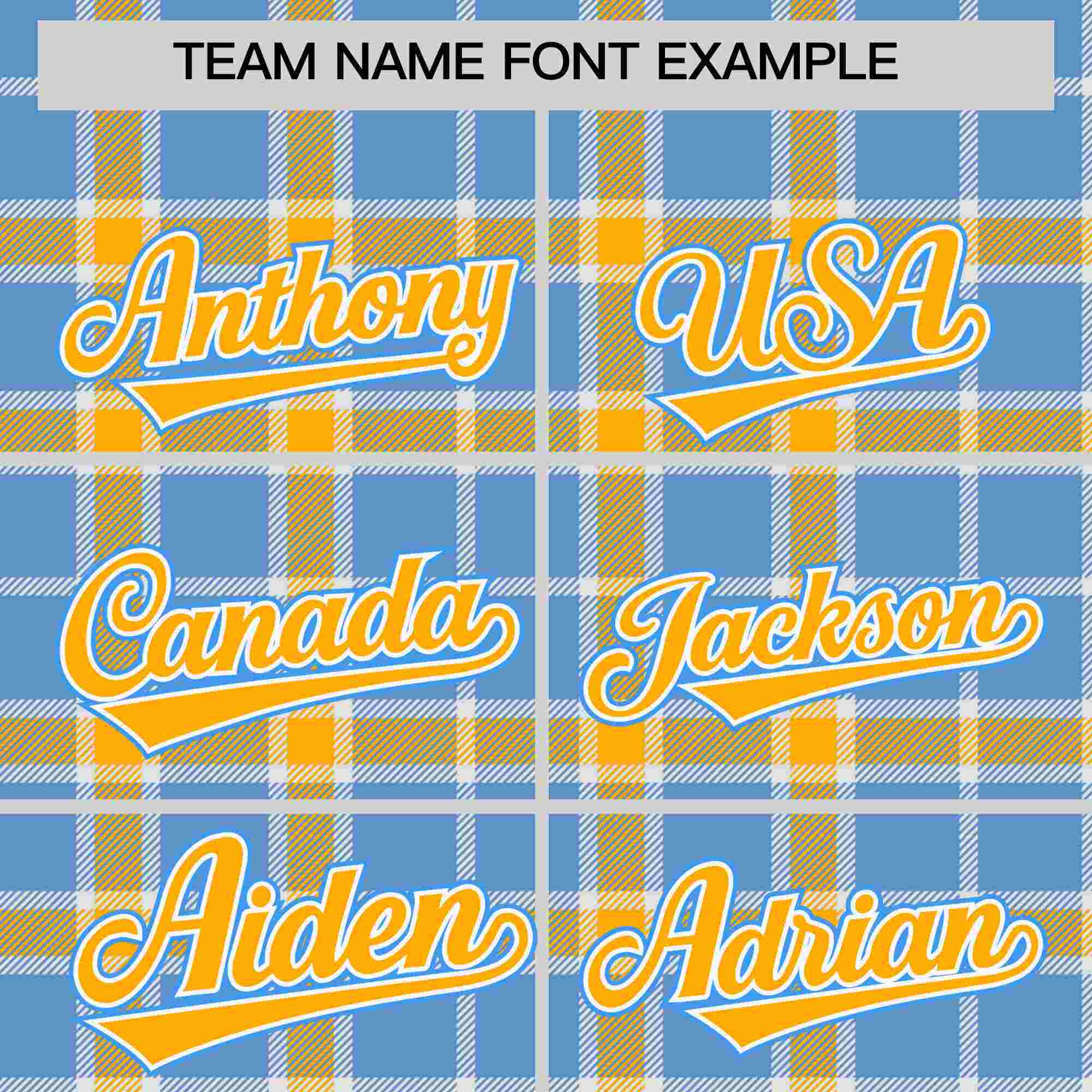 Custom Light Blue Yellow Personalized Plaid Design Authentic Baseball Jersey