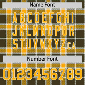 Custom Yellow Olive Personalized Plaid Design Authentic Baseball Jersey