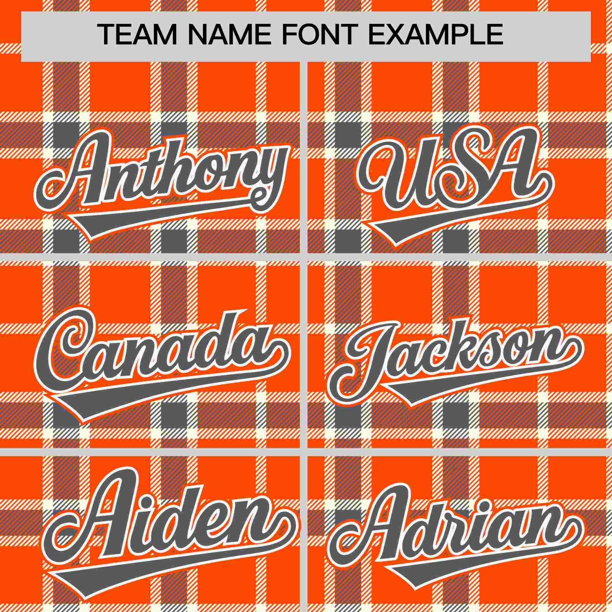 Custom Orange Personalized Plaid Design Authentic Baseball Jersey