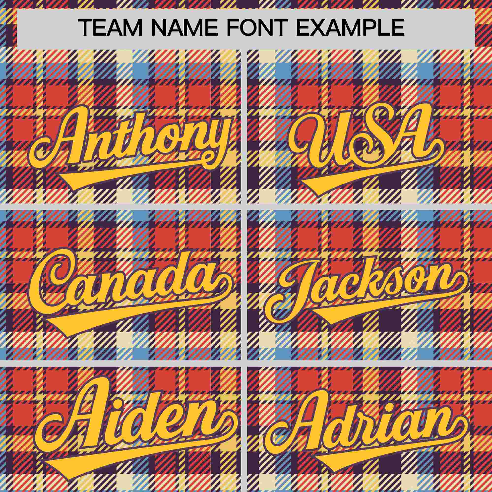 Custom Multi Color Personalized Plaid Design Authentic Baseball Jersey