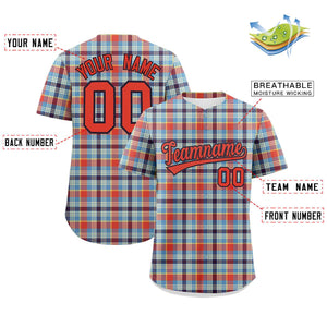 Custom Multi Color Personalized Plaid Design Authentic Baseball Jersey