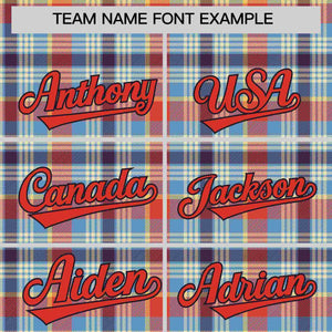 Custom Multi Color Personalized Plaid Design Authentic Baseball Jersey