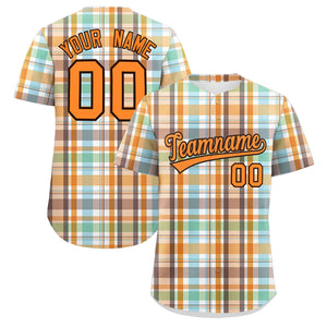 Custom Multi Color Personalized Plaid Design Authentic Baseball Jersey