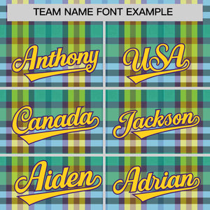 Custom Multi Color Personalized Plaid Design Authentic Baseball Jersey