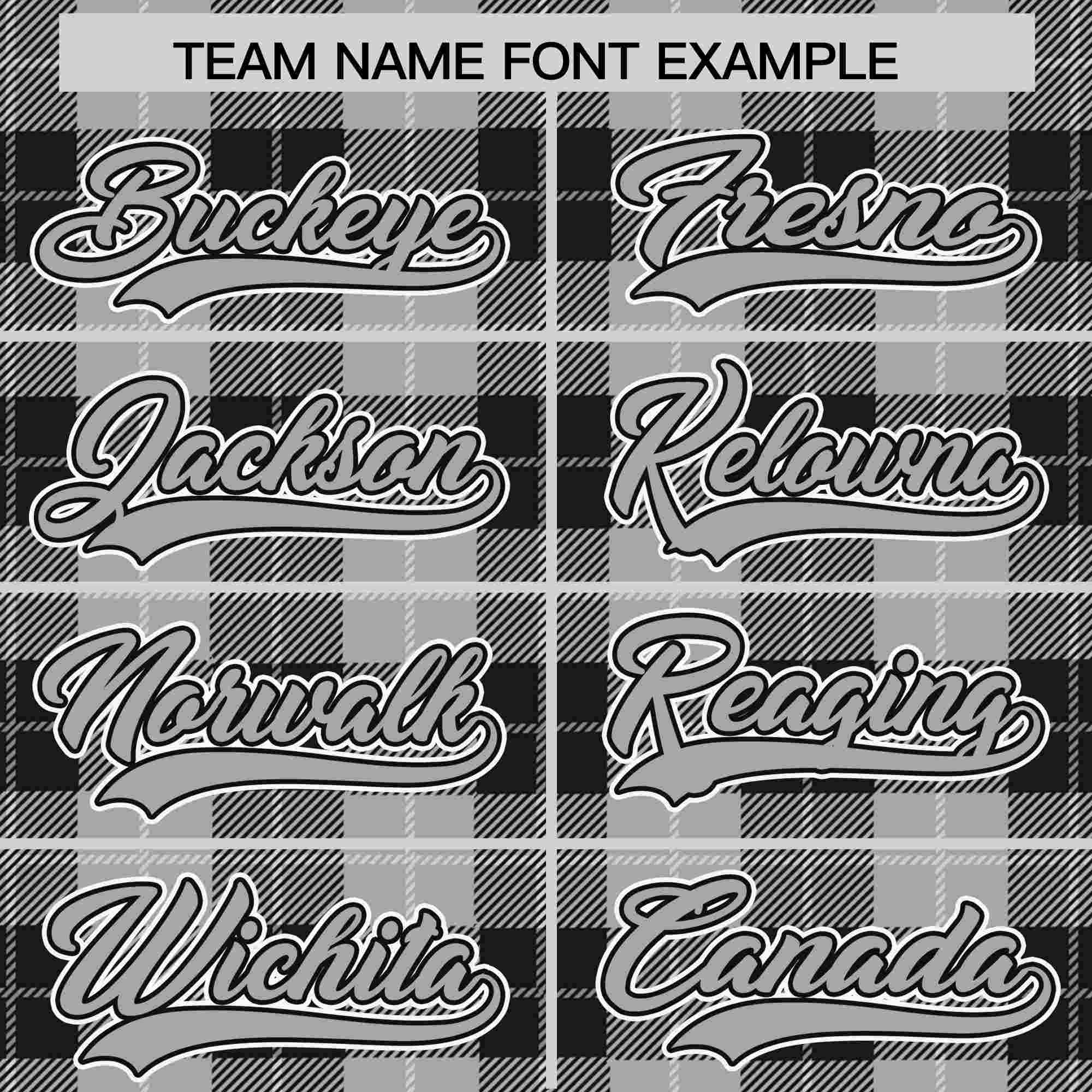 Custom Gray Black Personalized Plaid Design Authentic Baseball Jersey