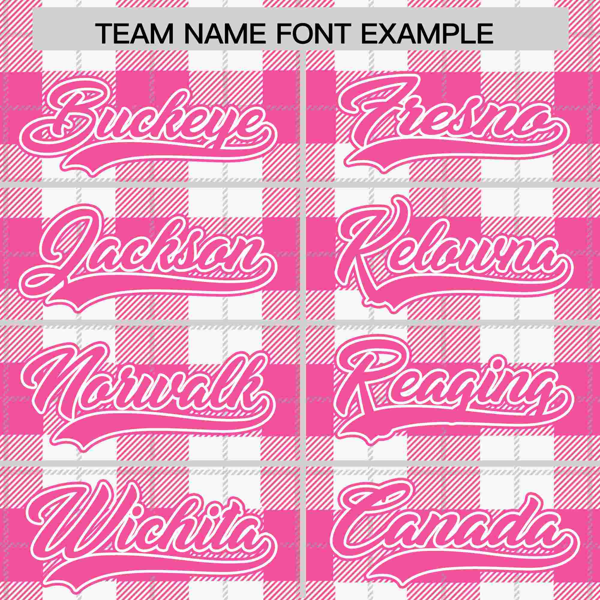 Custom Pink White Personalized Plaid Design Authentic Baseball Jersey