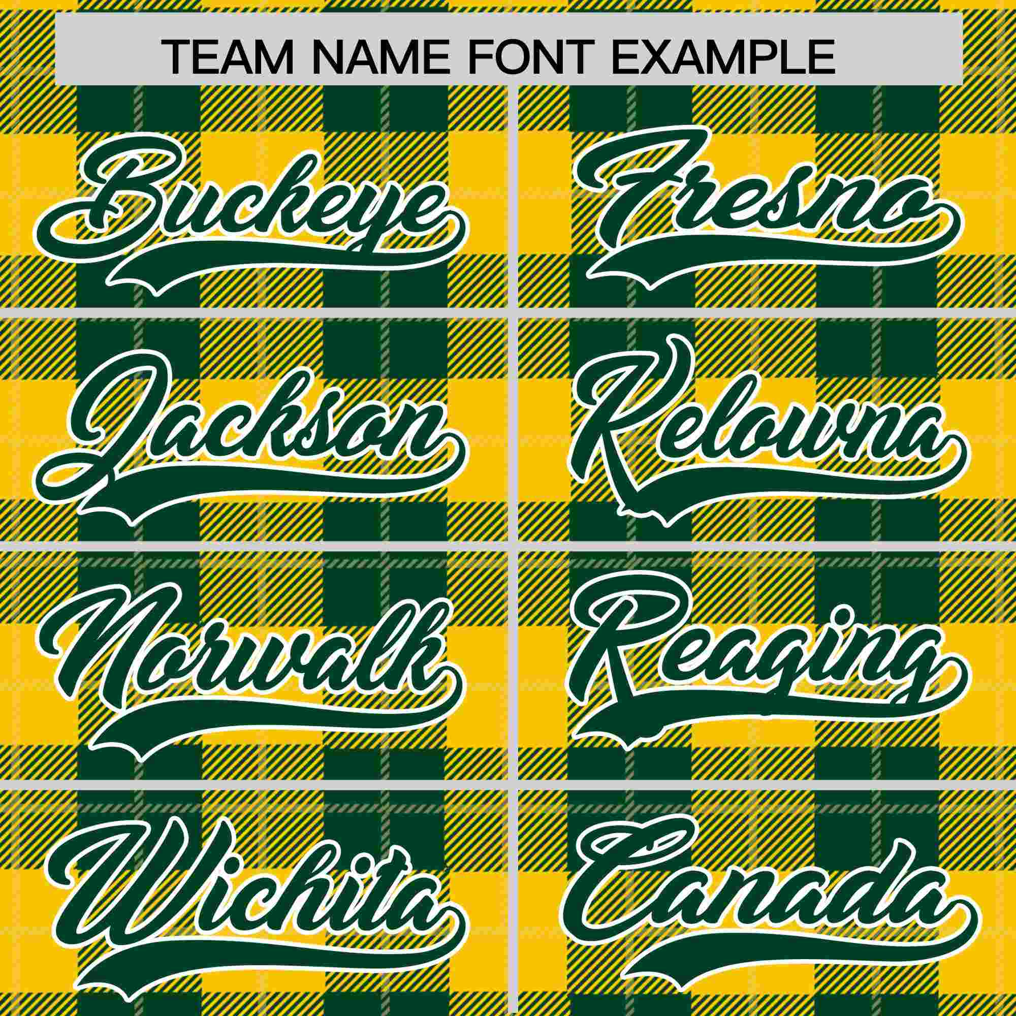 Custom Green Gold Personalized Plaid Design Authentic Baseball Jersey