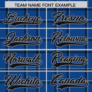 Custom Royal Personalized Plaid Design Authentic Baseball Jersey