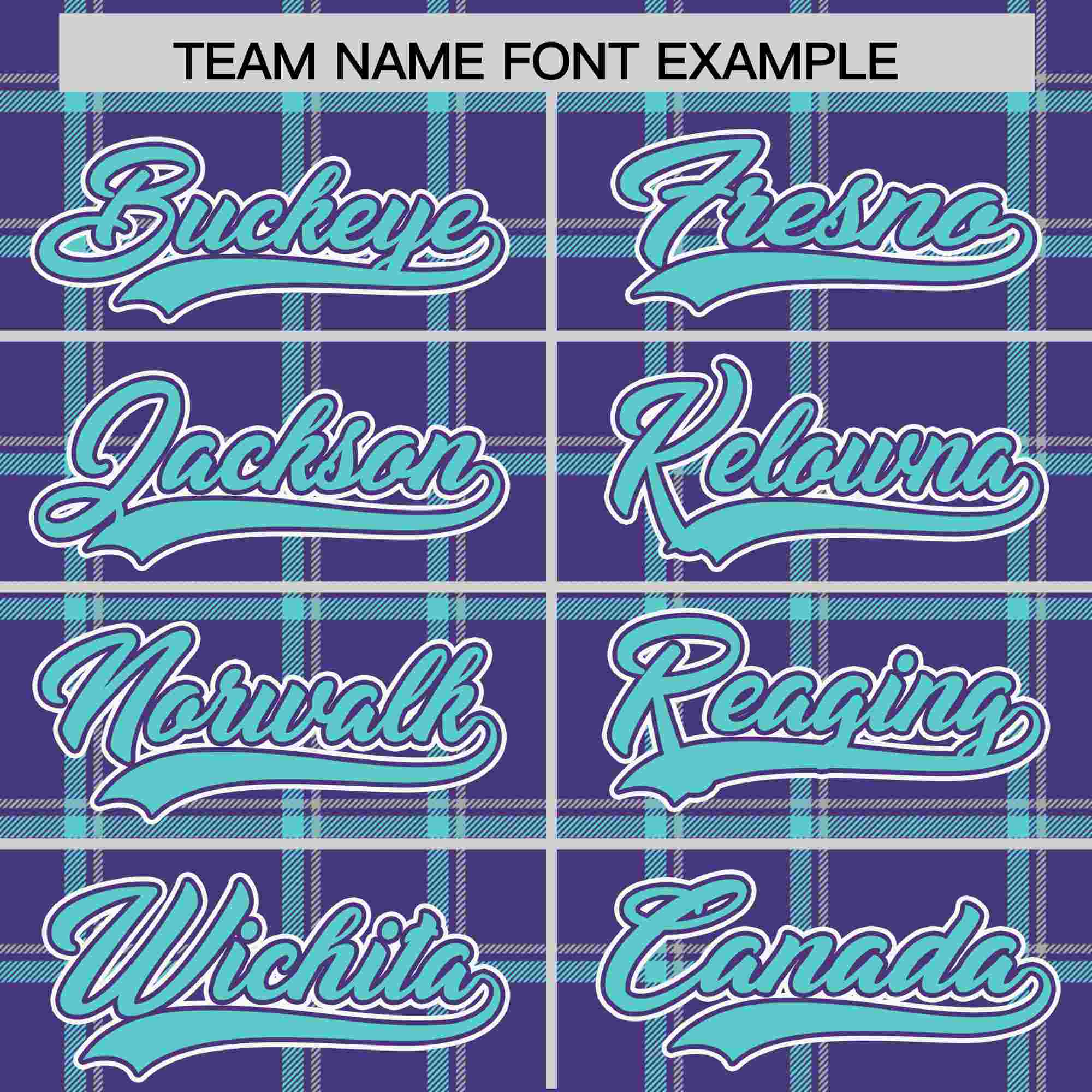 Custom Purple Personalized Plaid Design Authentic Baseball Jersey