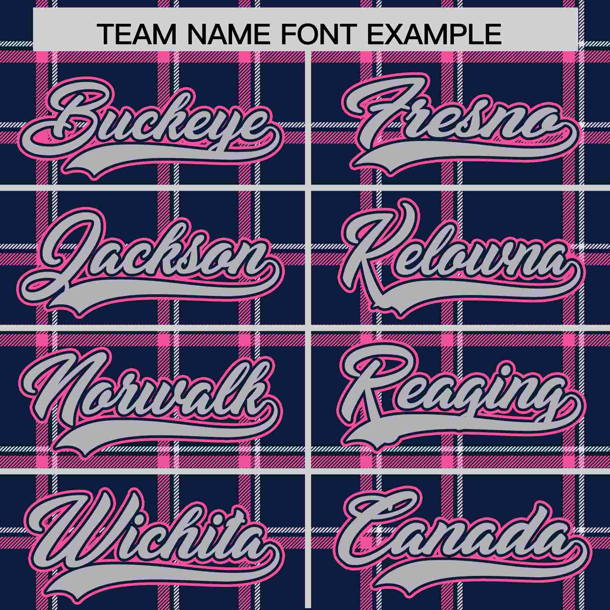 Custom Navy Personalized Plaid Design Authentic Baseball Jersey