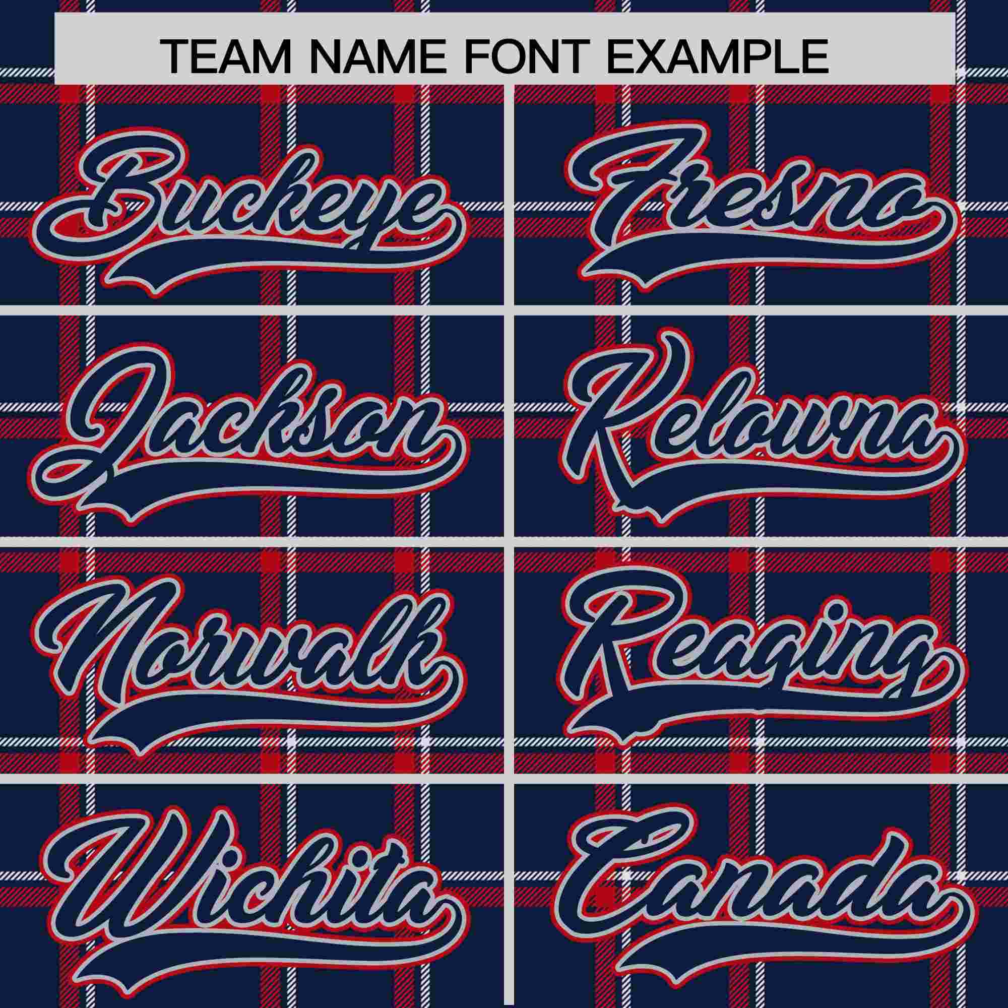 Custom Navy Personalized Plaid Design Authentic Baseball Jersey