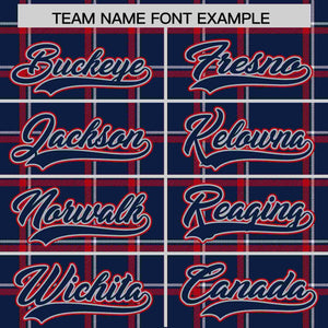 Custom Navy Personalized Plaid Design Authentic Baseball Jersey