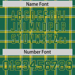 Custom Kelly Green Personalized Plaid Design Authentic Baseball Jersey