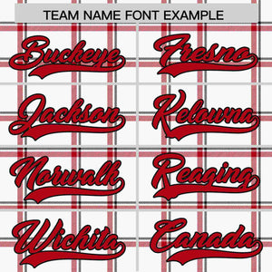 Custom White Personalized Plaid Design Authentic Baseball Jersey