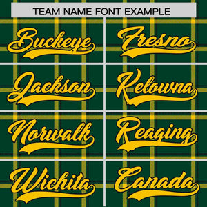 Custom Green Personalized Plaid Design Authentic Baseball Jersey